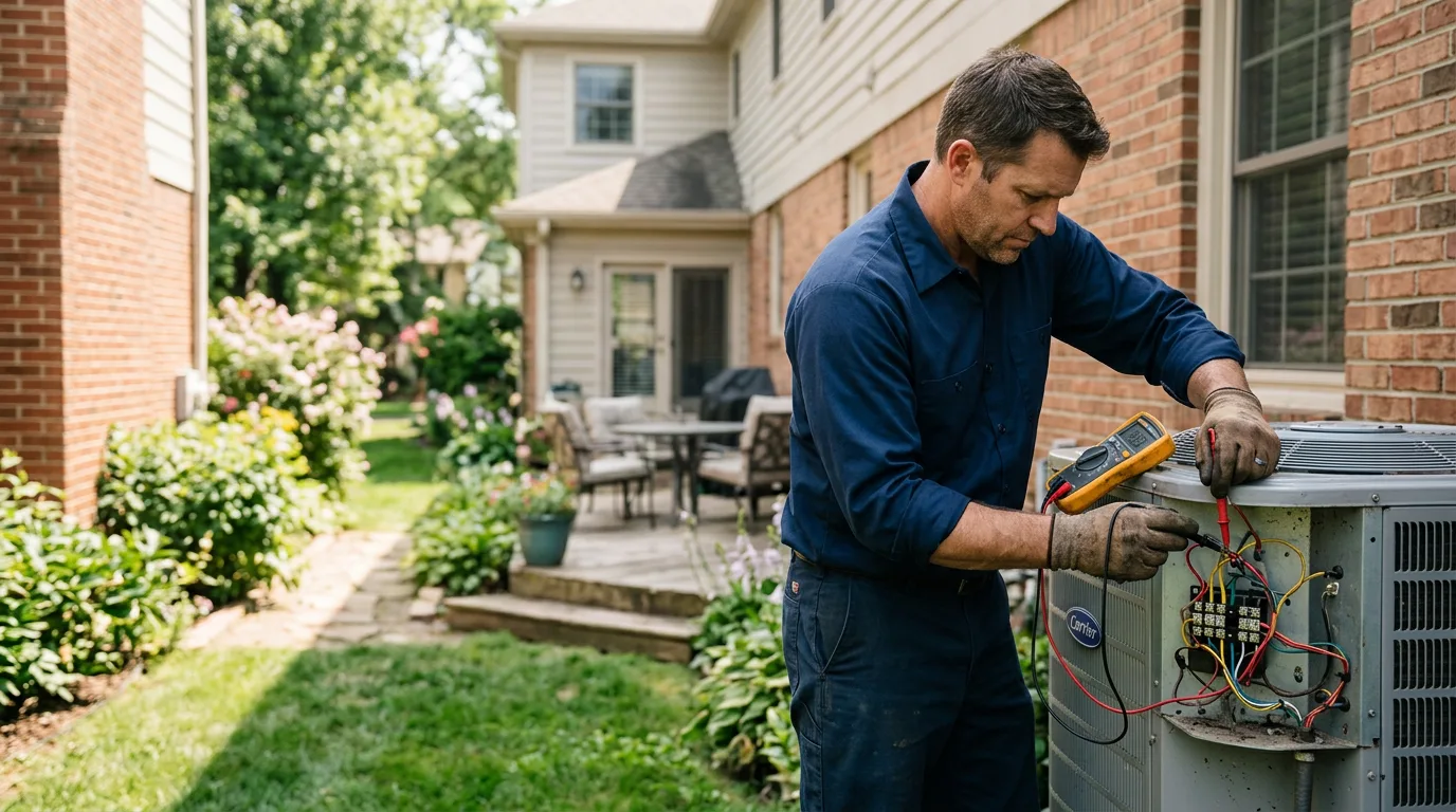 HVAC technician working near Leesburg, OH